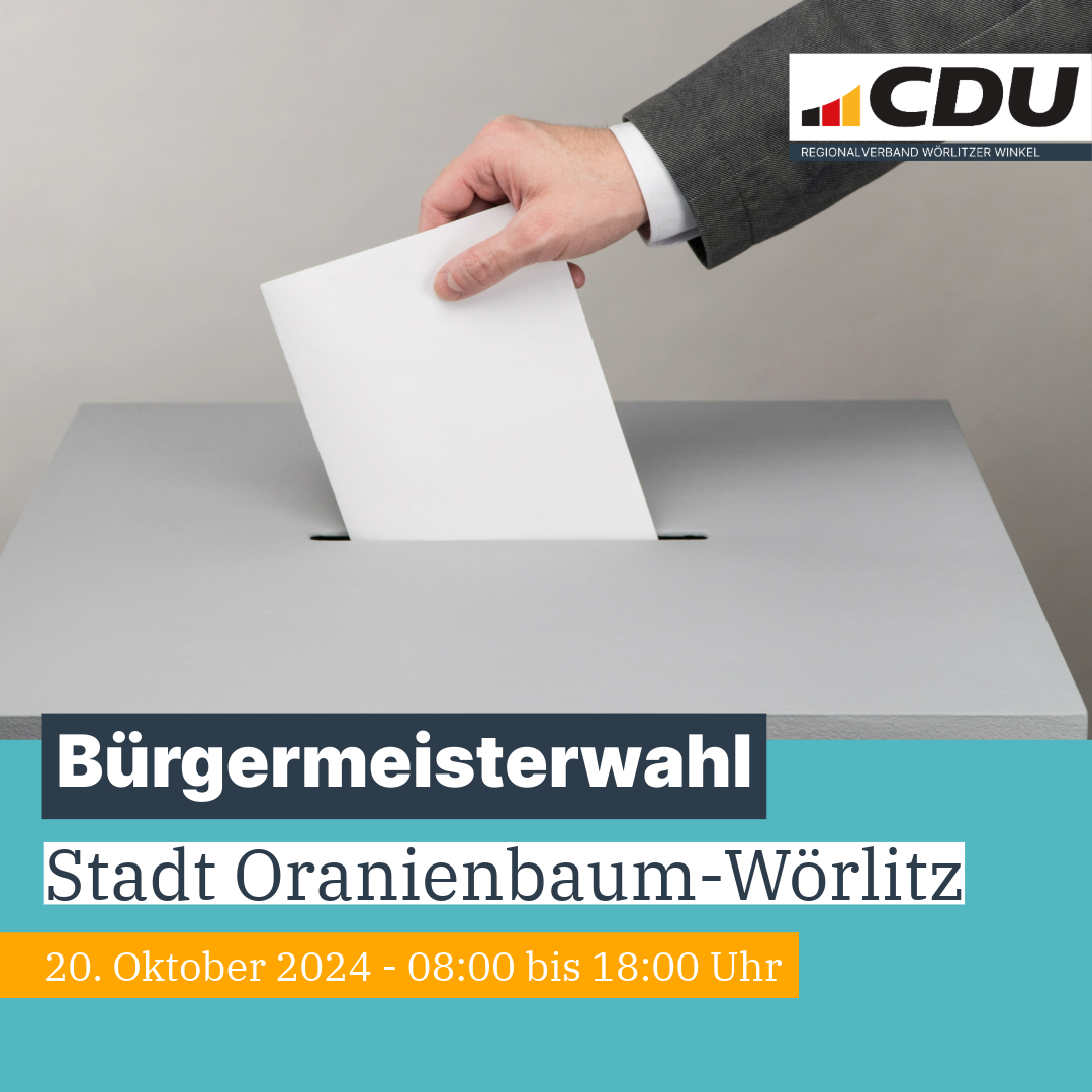 Bürgermeisterwahl - Stadt Oranienbaum-Wörlitz